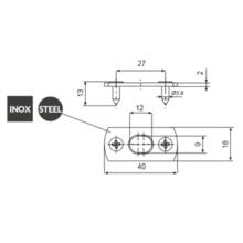 Gâche de sol inox pour verrou titan