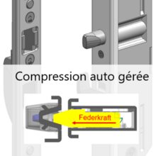 Gâche filante bs3700 standard - alu clamée