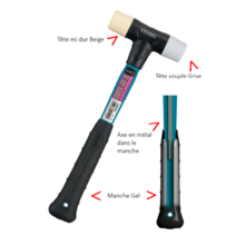 Massette poignée gel tête plastique et caoutchouc