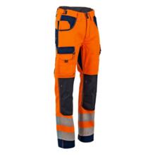 Pantalon haute visibilte polarisation marine/orange