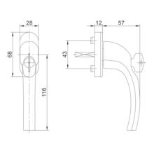 Poignée de fenêtre à clé rio
