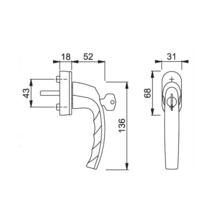 Poignée de fenêtre atlanta  secustik à clé