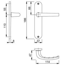 Poignée de porte large san diego entraxe 165mm
