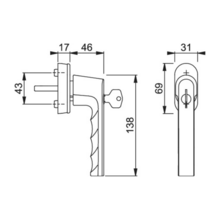 Poignée de fenêtre hamburg  secuforte à clé