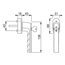 Poignée de fenêtre hamburg  secustik à clé