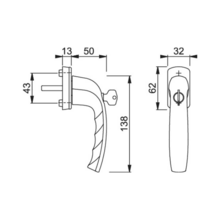 Poignée de fenêtre new-york  tbt4 à clé