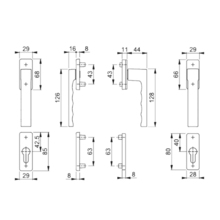 Poignée de porte-fenêtre  toulon à clé saillie  normale