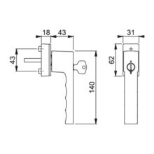 Poignée de fenêtre toulon  secustik à clé