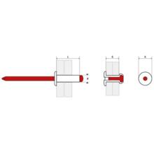 Rivet aluminium tête plate laquée