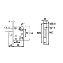 Serrure a crochet avec gache