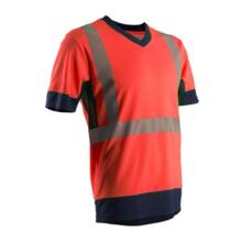 Tee-shirt manche courte haute visibilite komo rouge/marine