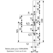 Tétière plate pour 509n-809n-519n-819n