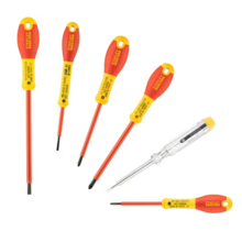 Tournevis isoles 1000v elec + pozi + testeur - jeu de 6pcs fatmax