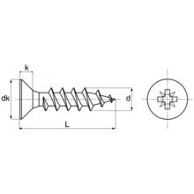 Vis bois inox tête fraisée pozi