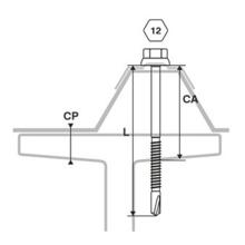 Vis fixation bac acier sur fer - i ral 7016