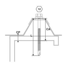 Vis fixation bac acier sur fer - z ral 7016
