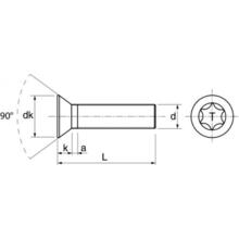 Vis metaux tf torx a2 din 965