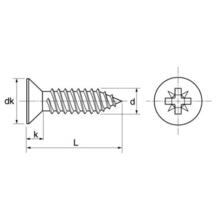 Vis tôle inox tête fraisée pozi